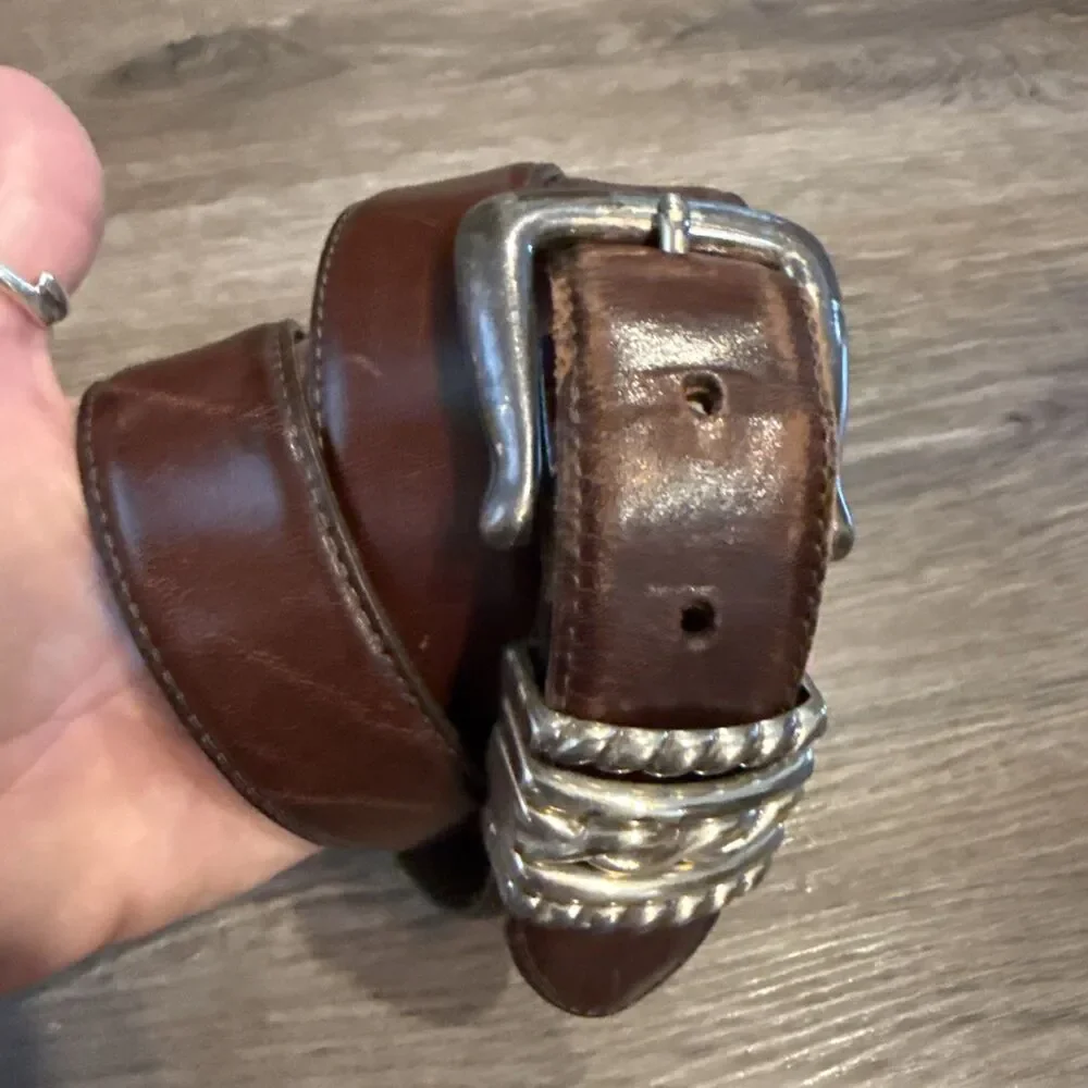 Vintage Brighton Brown Leather Belt Size L